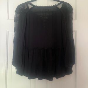 Free people black peplum top